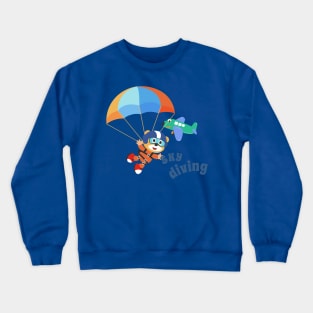 Vector illustration of a cute skydiver Crewneck Sweatshirt